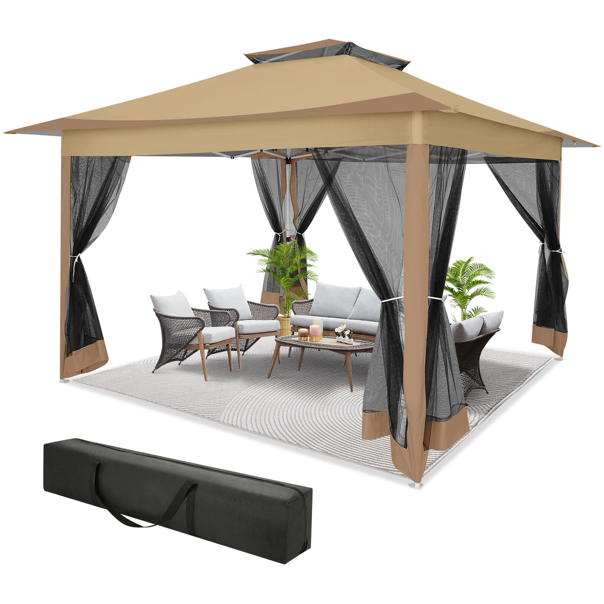 Tooluck Portable Pop Up Gazebo Canopy Sunshade Shelter