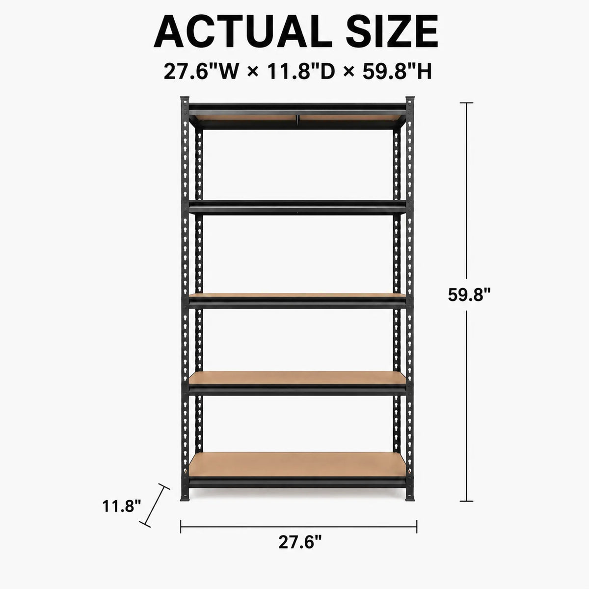 Premium Five Tier Heavy Duty Steel Storage Shelves Rack Unit
