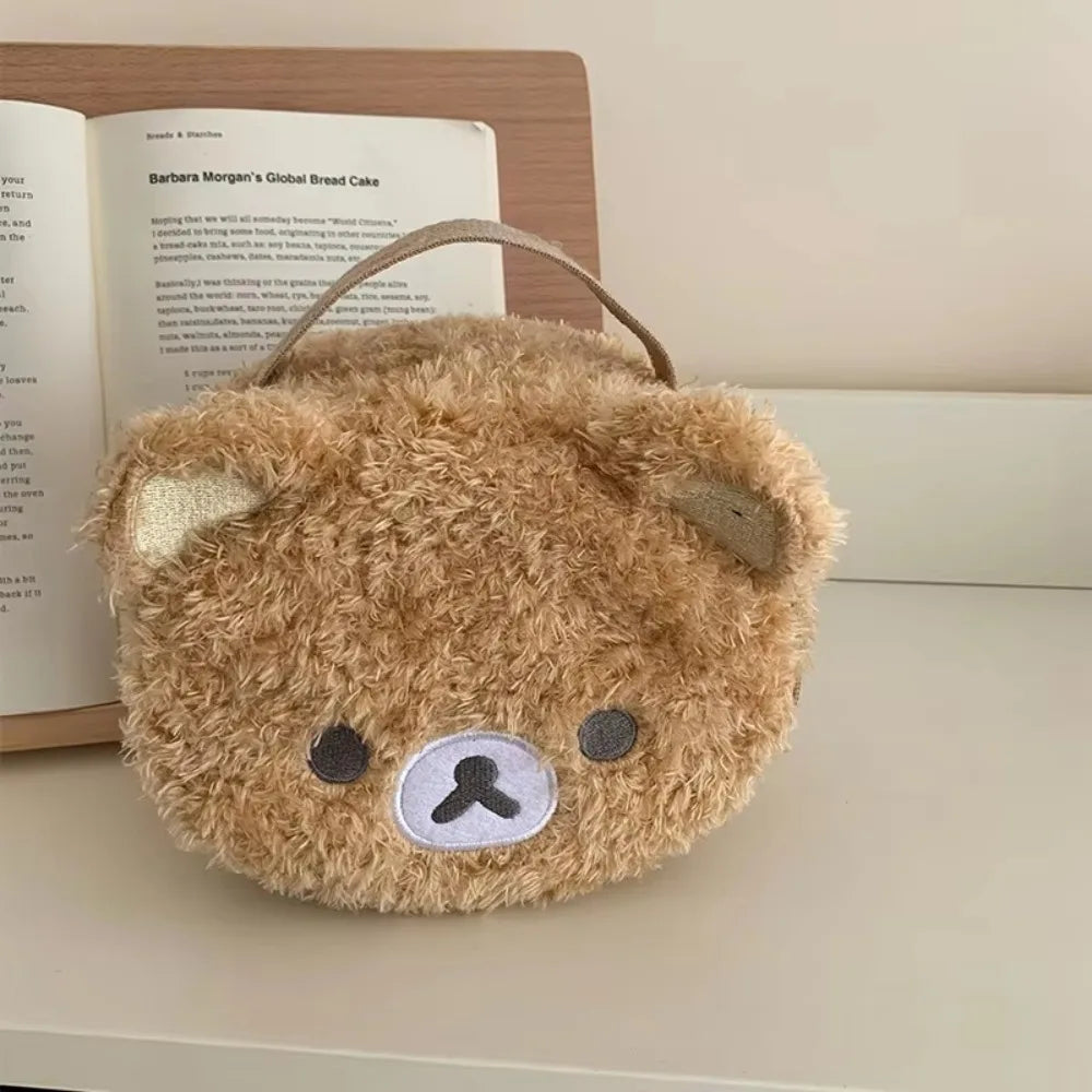 Plush Bear Cosmetic Bag Makeup Organizer Flannel Storage Pouch