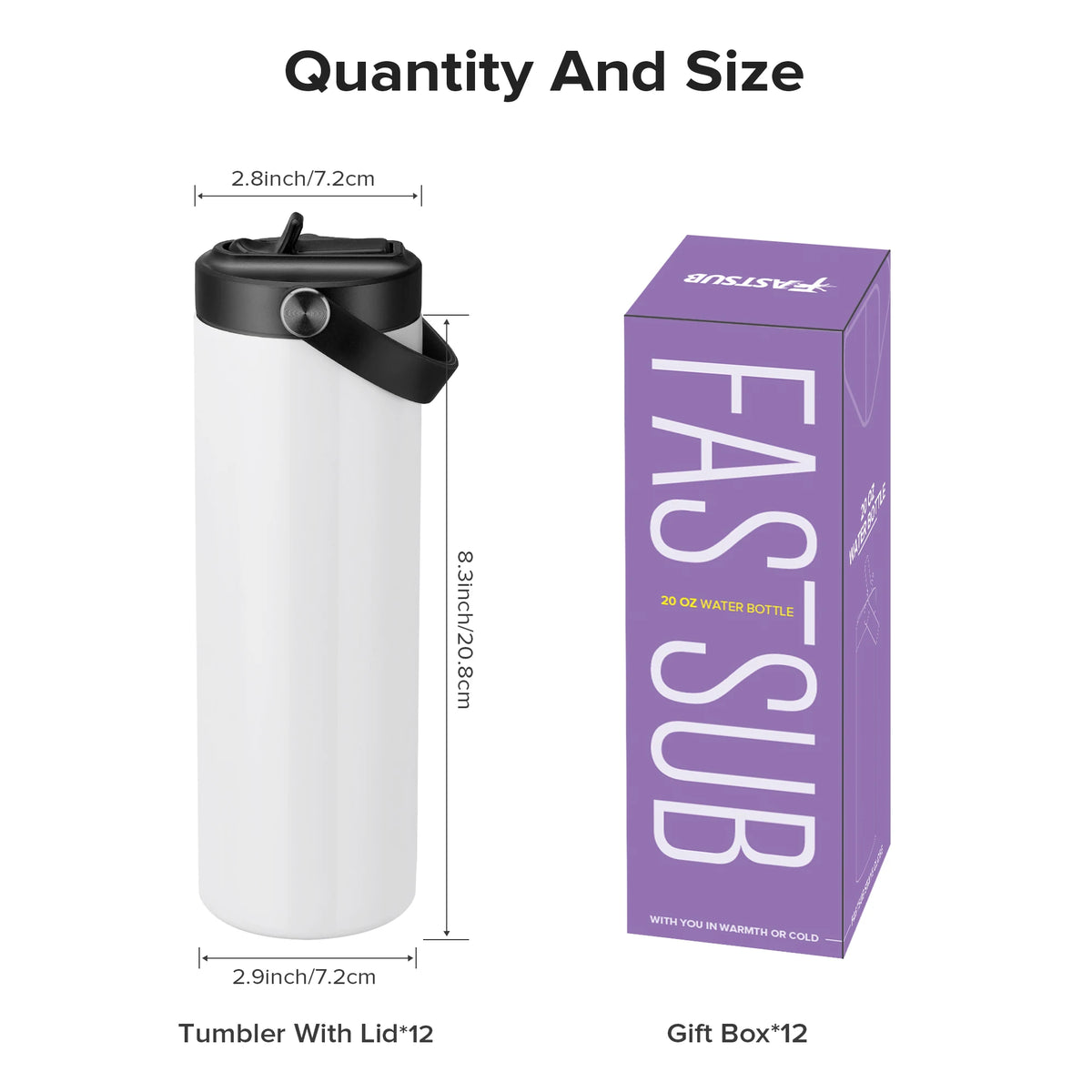 Fastsub Sublimation Stainless Steel Vacuum Tumbler With Flip Nozzle