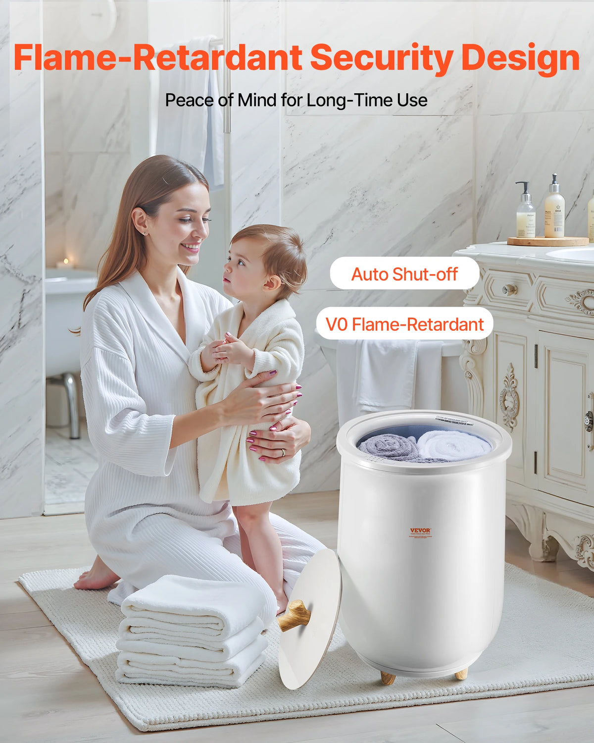 SucceBuy Heated Towel Warmer Bucket With Built In Temperature Control