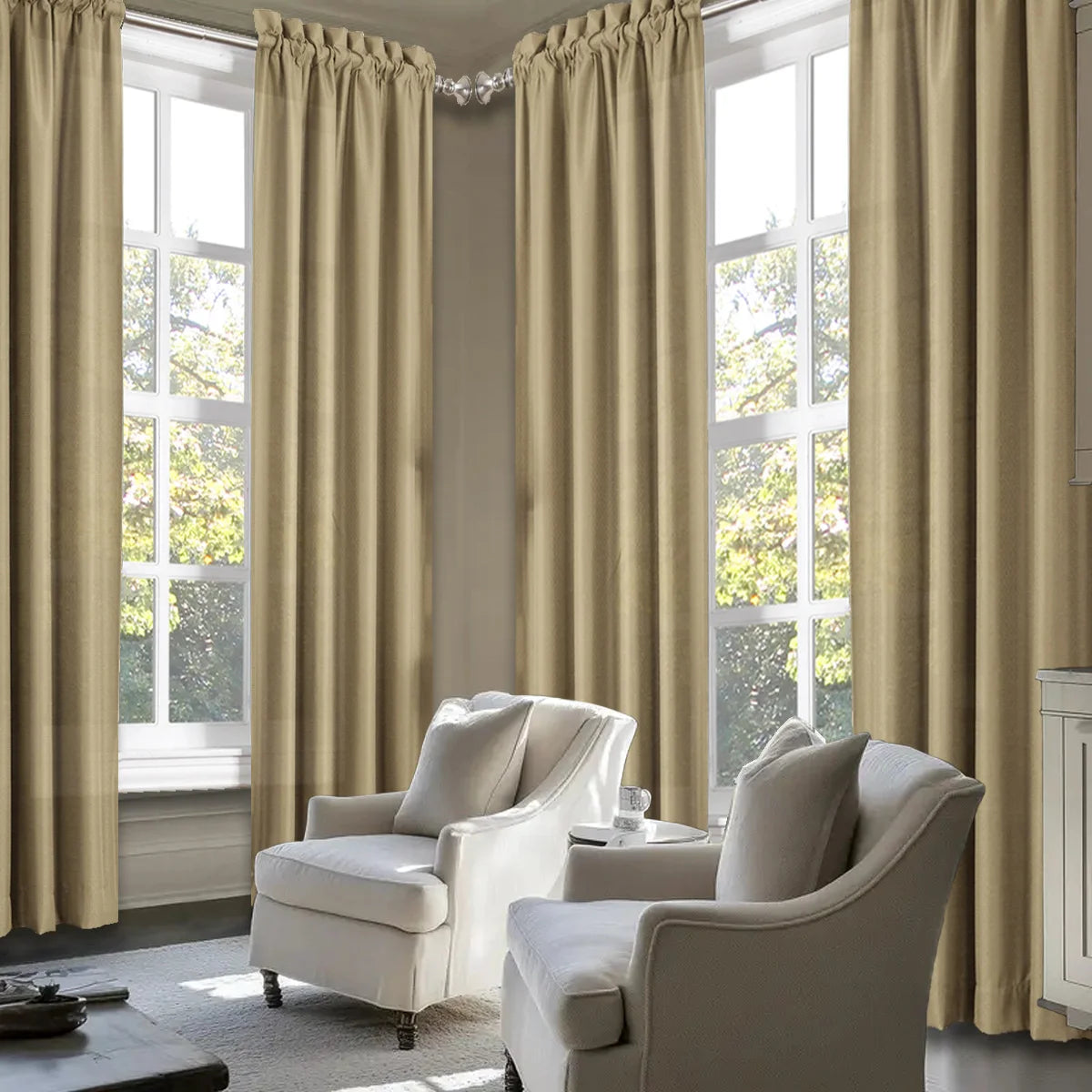 Sabalanica Light Filtering Polyester Curtains With Rod Pocket Design