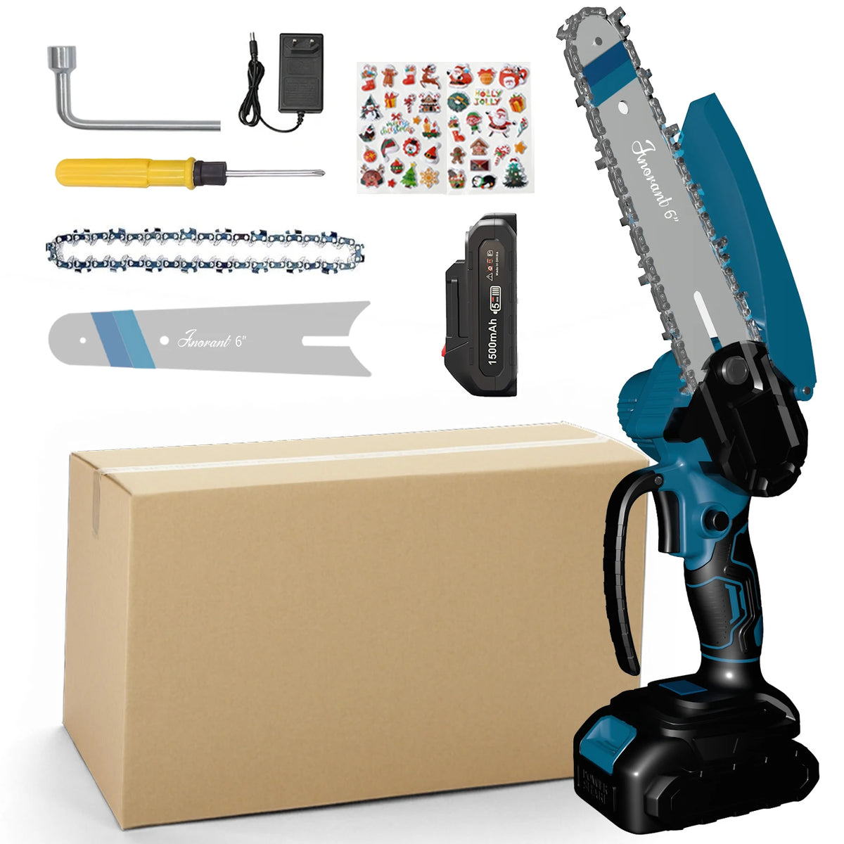Portable Mini Cordless Chainsaw With Two Batteries For Tree