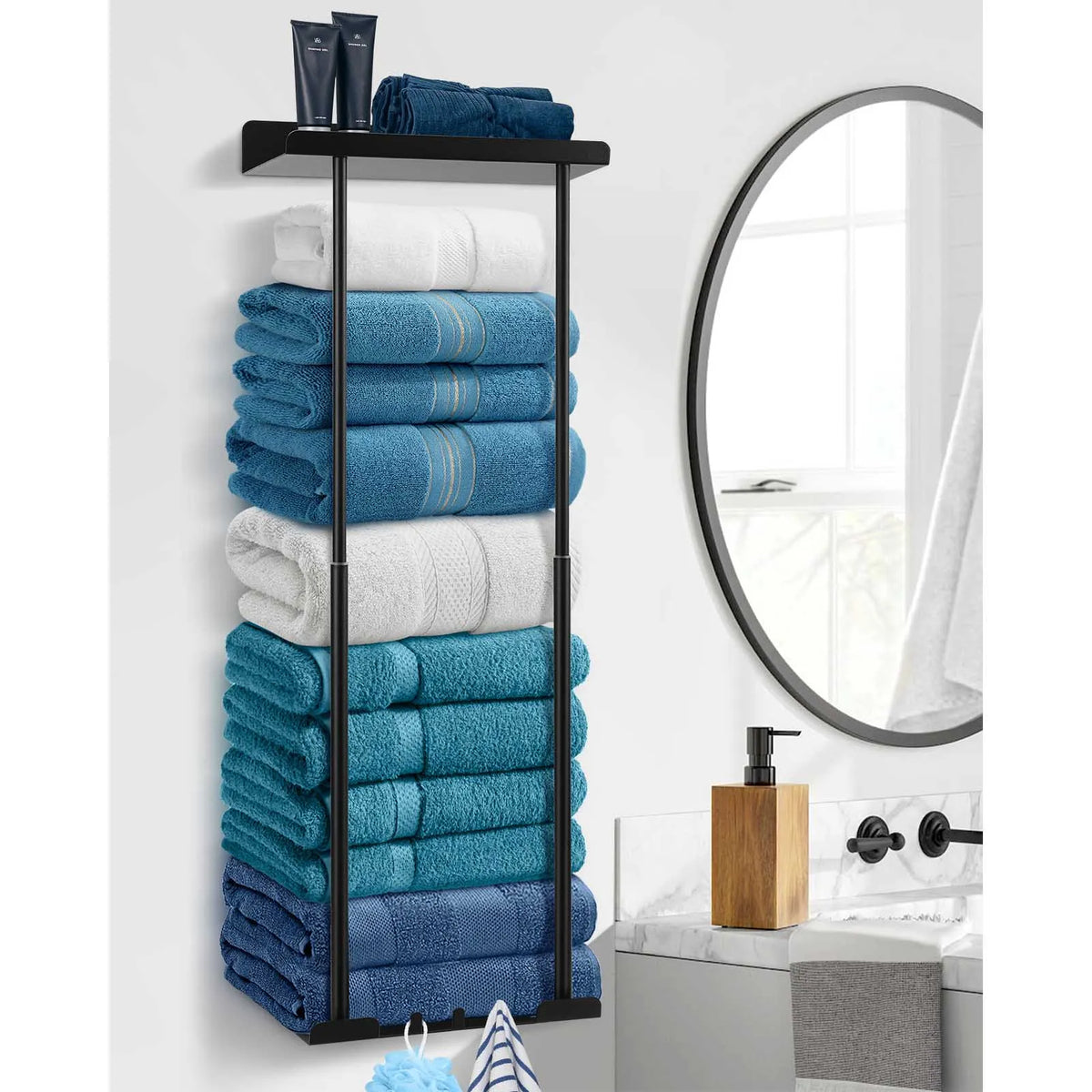 Wall Mounted Double Stainless Steel Towel Rack For Bathroom Decorative
