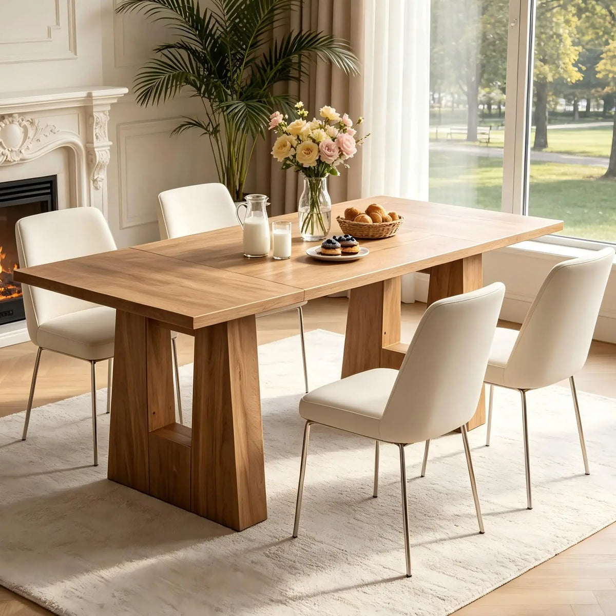 HiMISS Mid Century MDF Wood Dining Table For Families