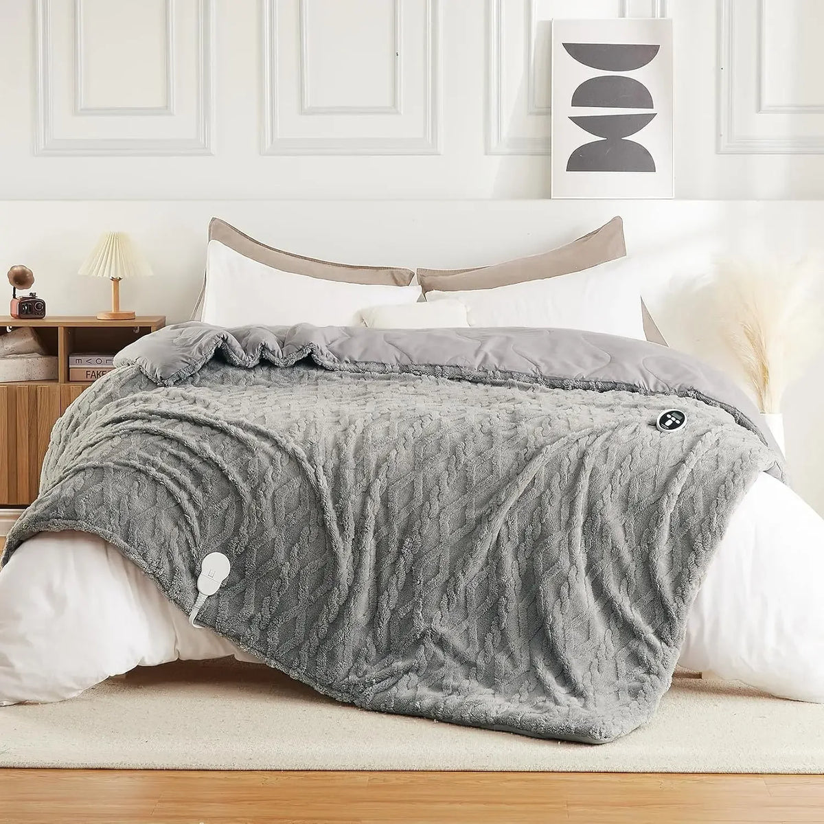 Electric Heated Comforter With Dual Zone Control And Heat Settings