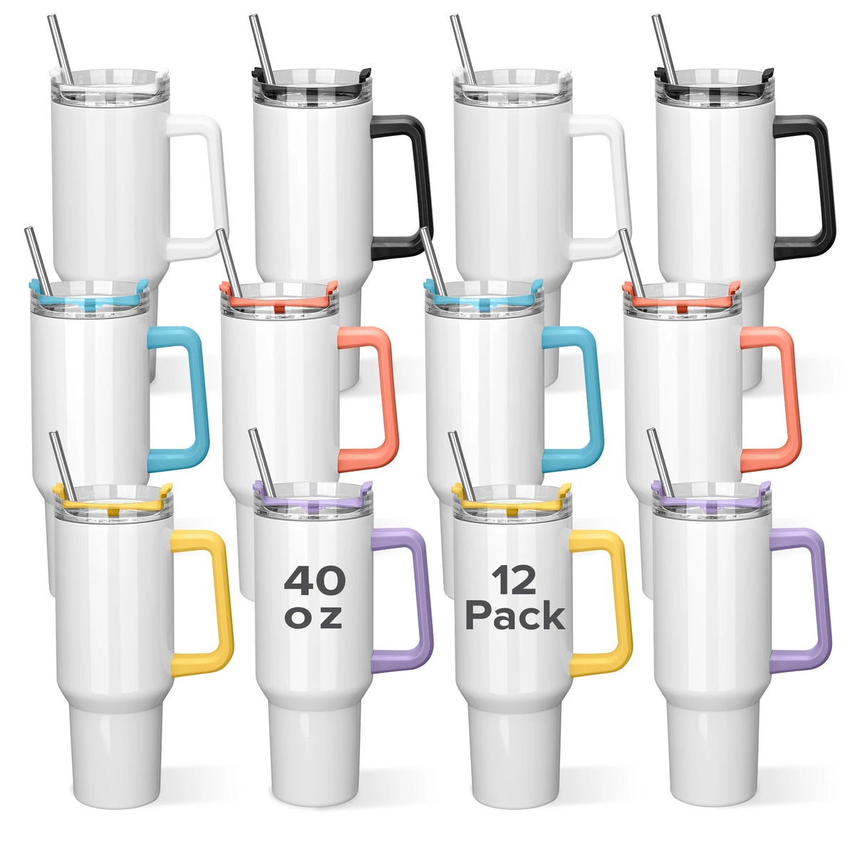 Fastsub Stainless Steel Sublimation Tumbler With Handle And Straw Lid