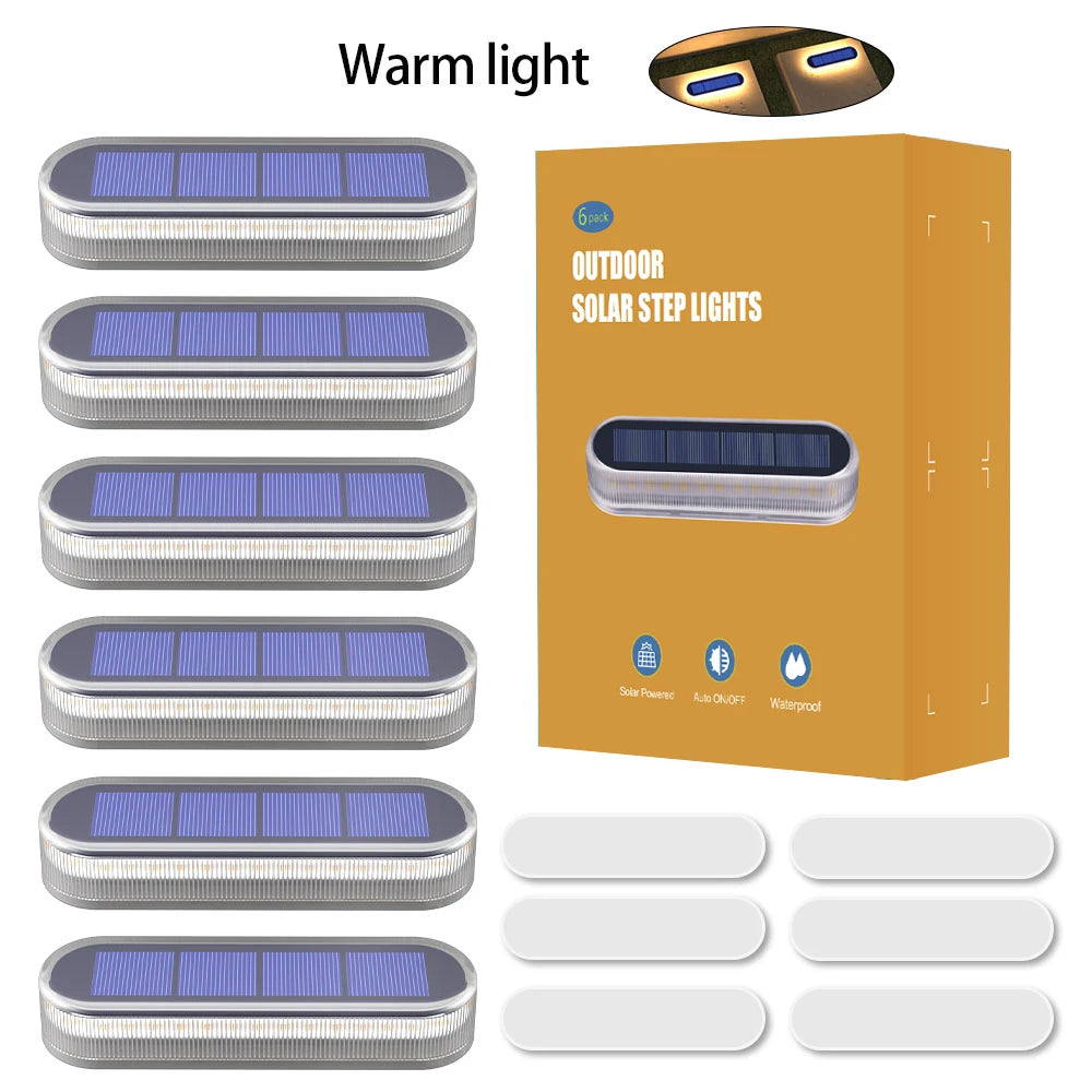 4 Pack Solar Deck Lights IP68 Waterproof Automatic Path Lighting