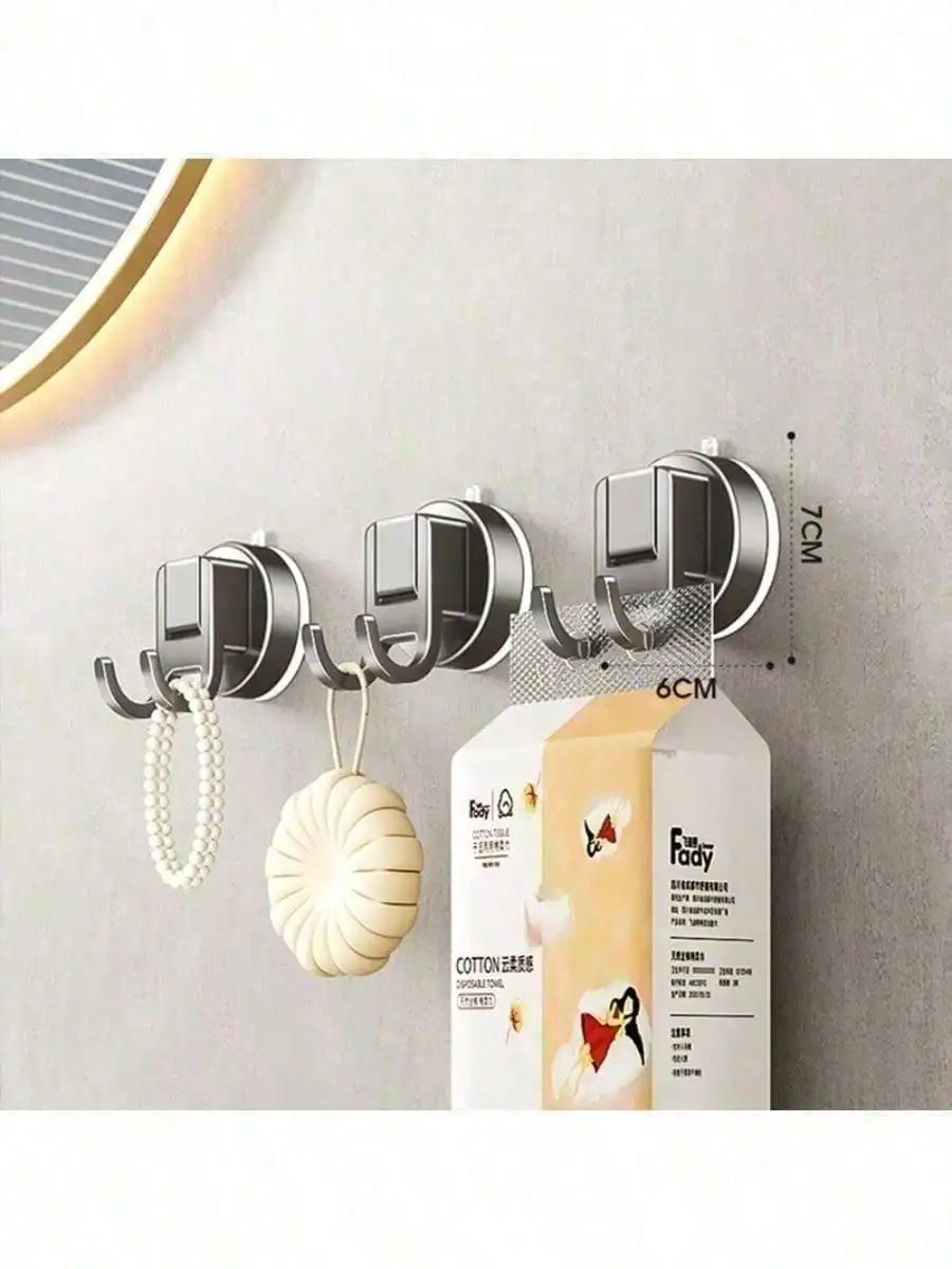 Double Suction Cup Wall Mount Hook For Bathroom Storage