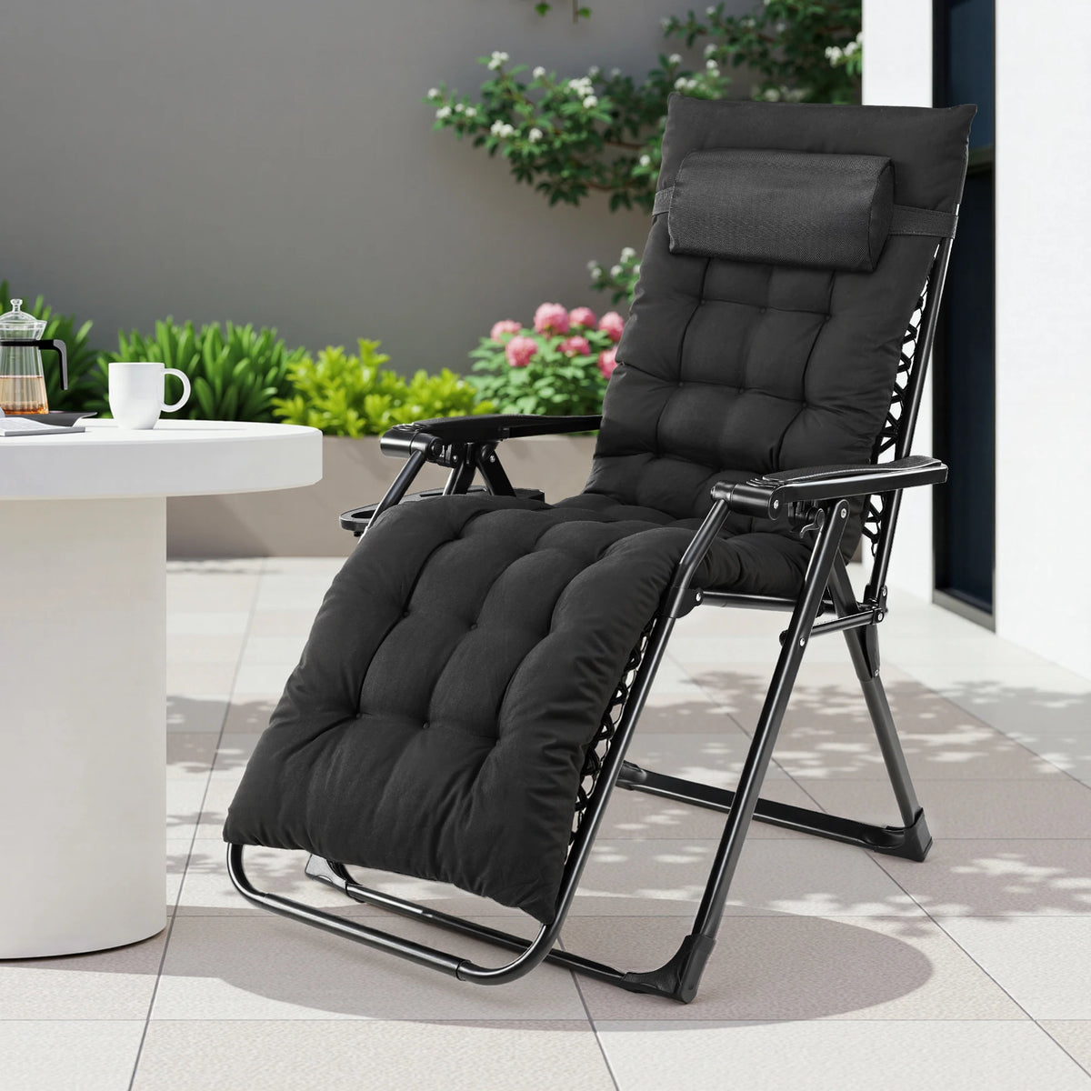 JHK Zero Gravity Recliner Lounge Chair With Cup Holder