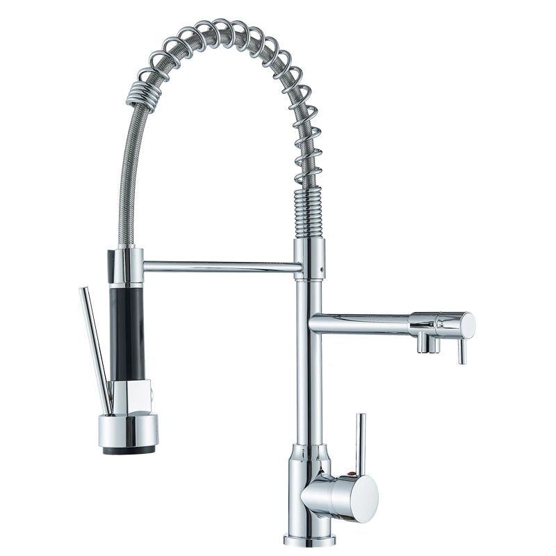 Rozin 360 Swivel Pull Down Kitchen Faucet With Dual Spout
