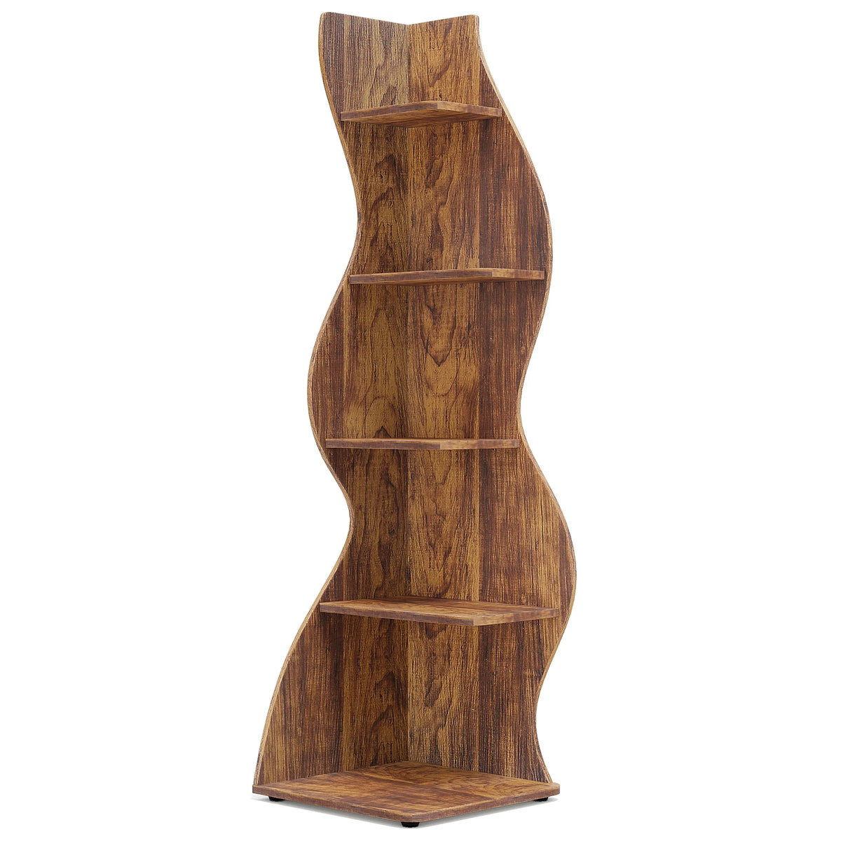Tribesigns Modern Wooden Corner Shelf With Storage Bookcase