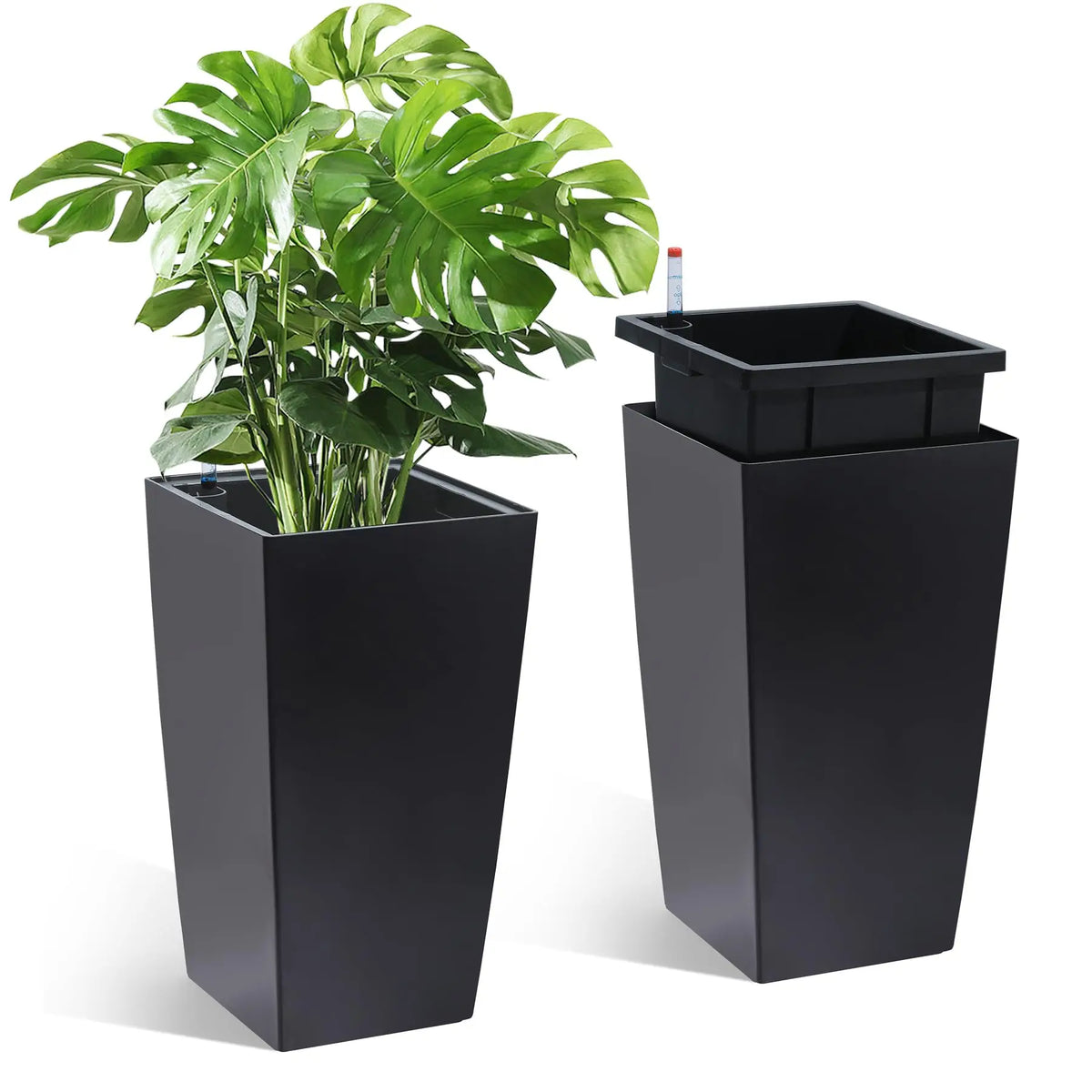 HiMISS Self Watering Planter Set Indoor Outdoor With Drainage