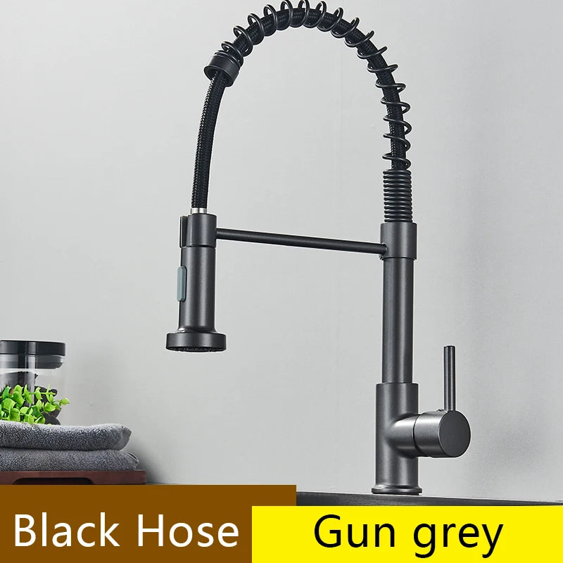 Wanmivezlo Stainless Steel Pull Down Kitchen Faucet With 360 Rotation