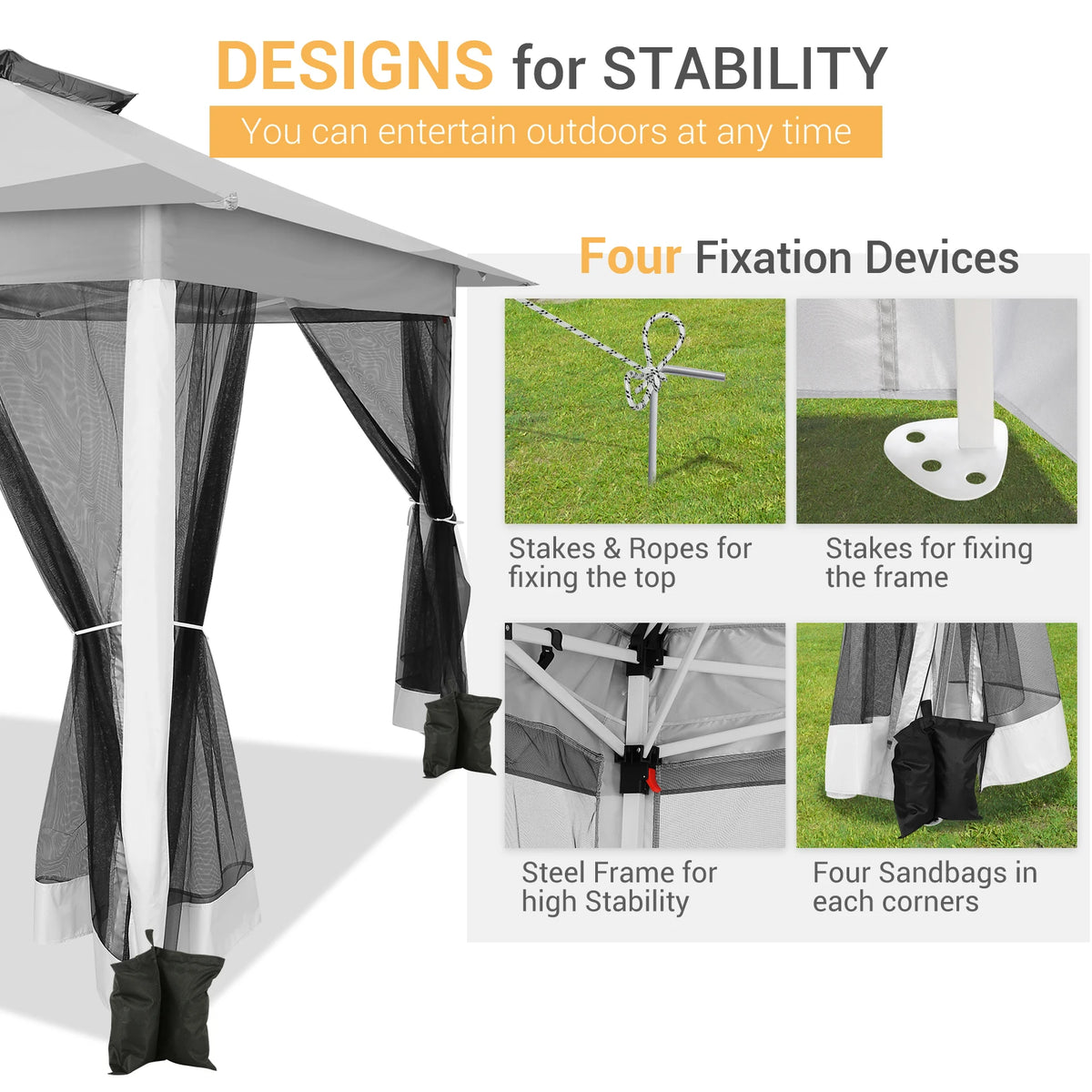 Tooluck Portable Pop Up Gazebo Canopy Sunshade Shelter
