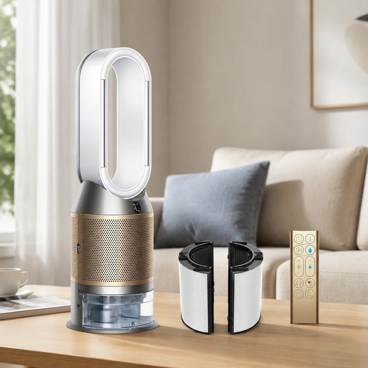 Dyson PH2 De-NOx Purifier Humidify+Cool Air Purifier Fan, HEPA Filtration, Humidification & Cooling