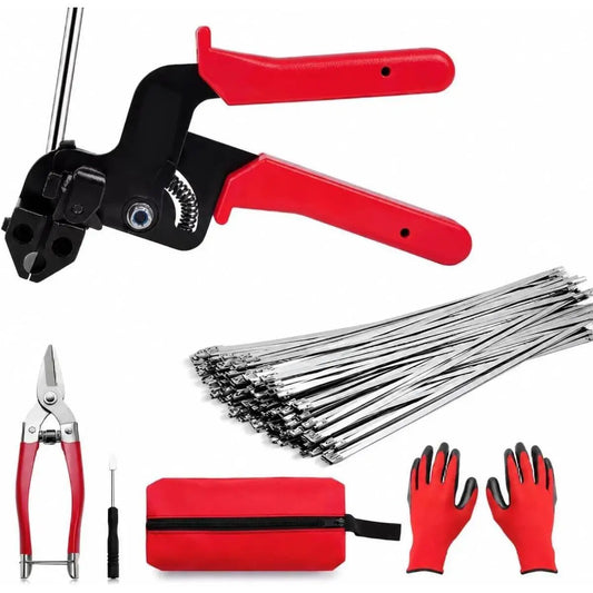 Heavy Duty Metal Cable Tie Gun Kit For Cable Bundling