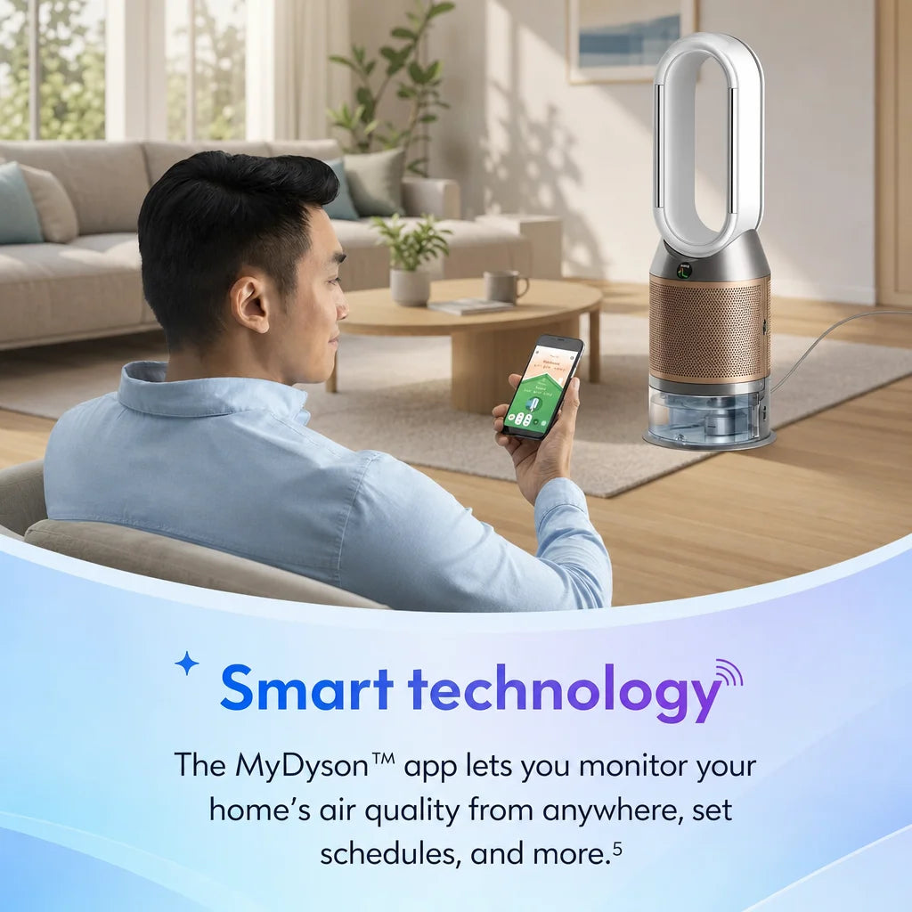 Dyson PH2 De-NOx Purifier Humidify+Cool Air Purifier Fan, HEPA Filtration, Humidification & Cooling