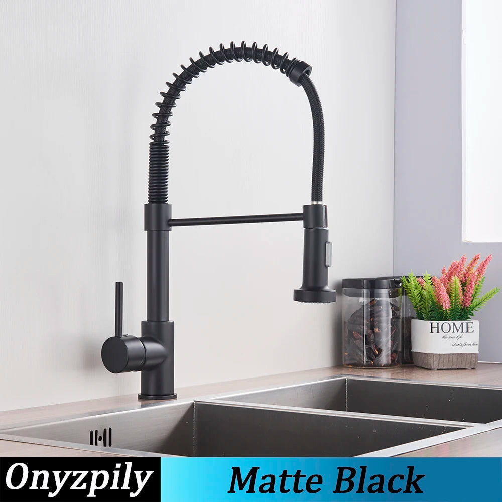 Onyzpily Pull Down Kitchen Sink Faucet Single Handle Mixer