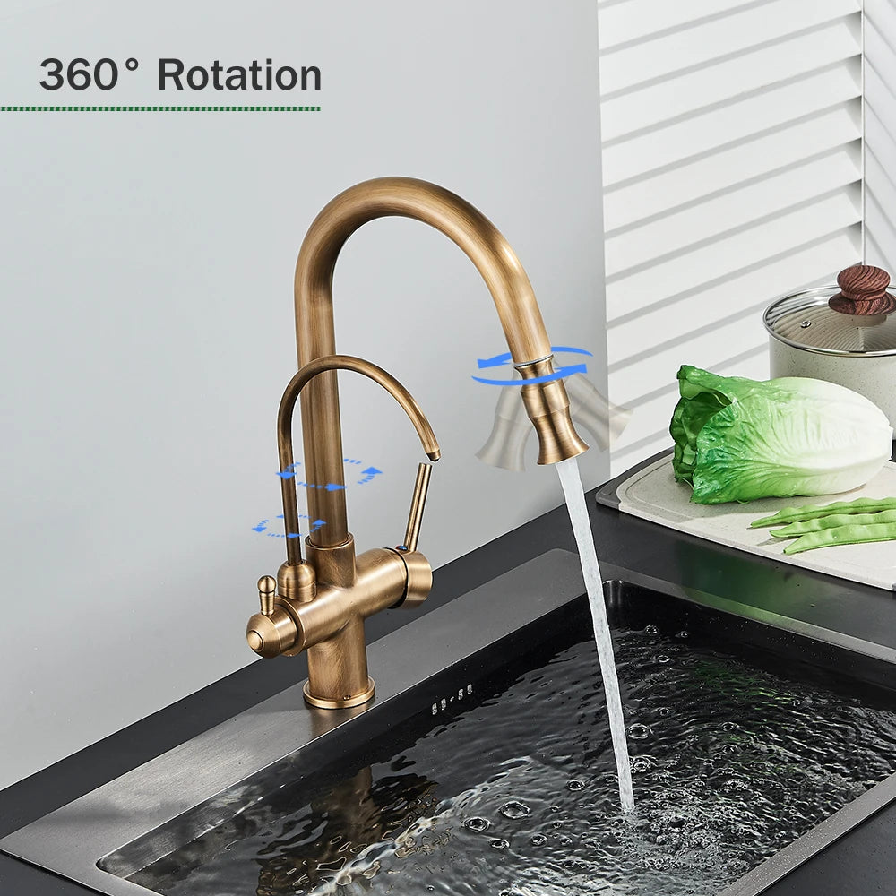 Rozin Two In One Filter Kitchen Faucet Swivel Mixer Tap