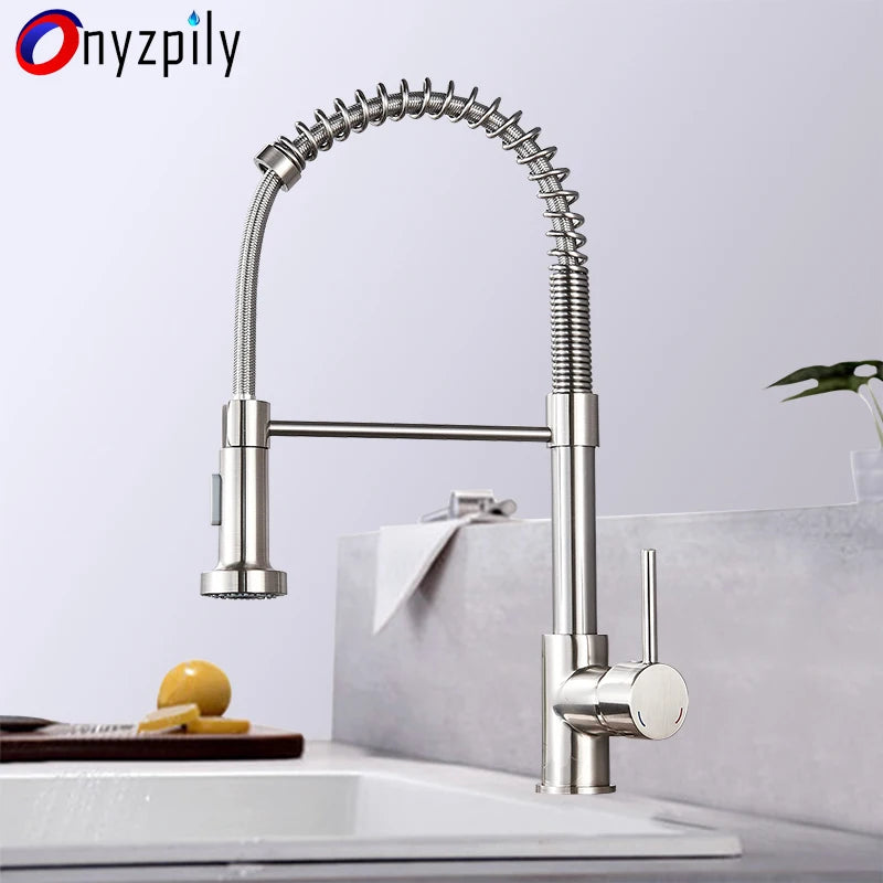 Onyzpily Pull Down Kitchen Sink Faucet Single Handle Mixer