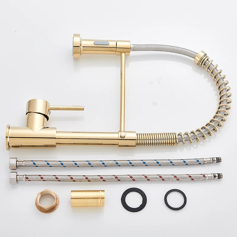 Wanmivezlo Stainless Steel Pull Down Kitchen Faucet With 360 Rotation