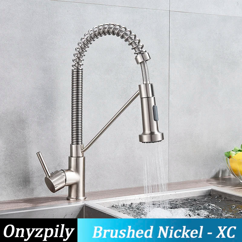 Onyzpily Pull Down Kitchen Sink Faucet Single Handle Mixer