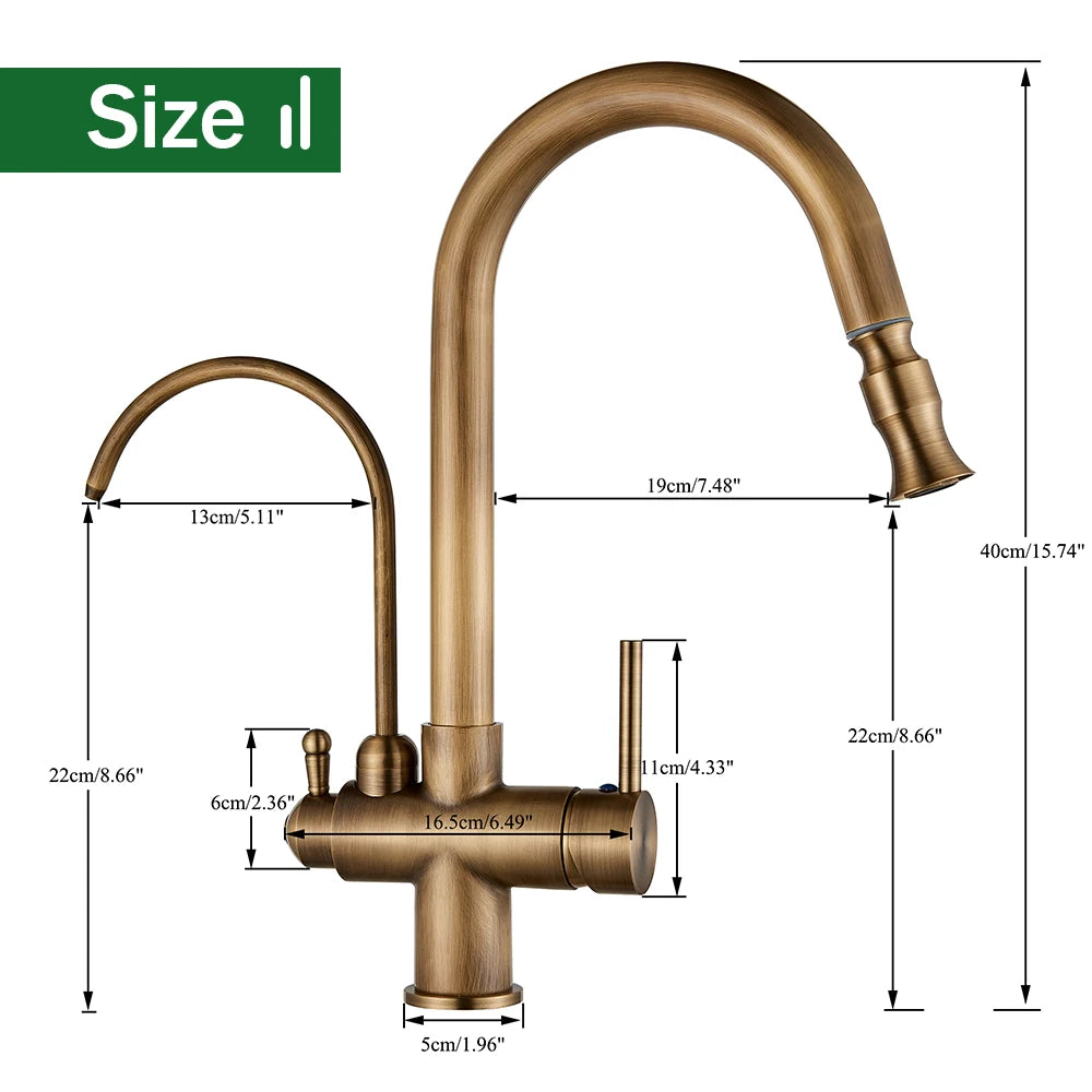 Rozin Two In One Filter Kitchen Faucet Swivel Mixer Tap
