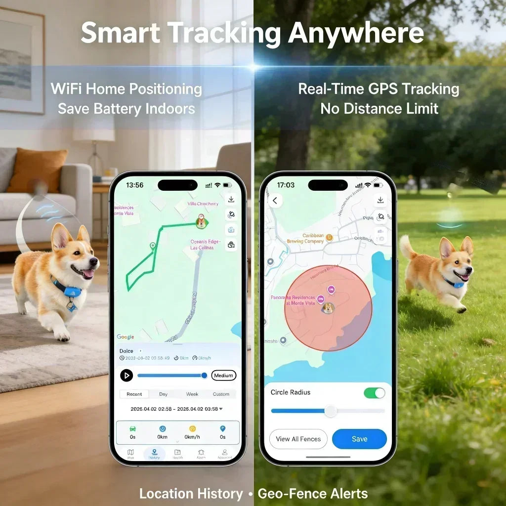 WANWAYTECH 4G GPS Pet Tracker With Live Location Monitoring