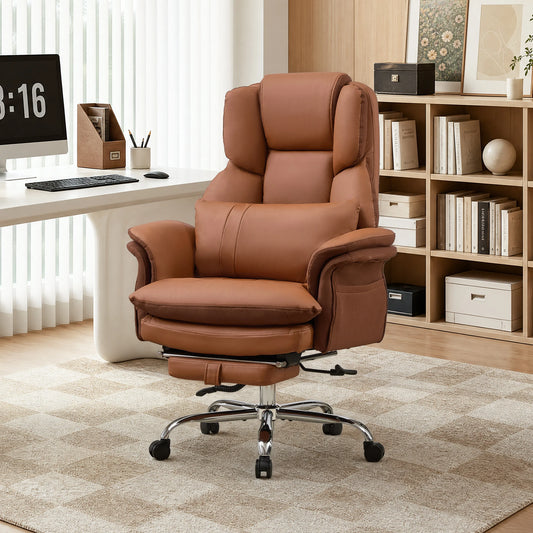TCGBKAF Ergonomic Executive Office Chair With Flip Arms And Footrest