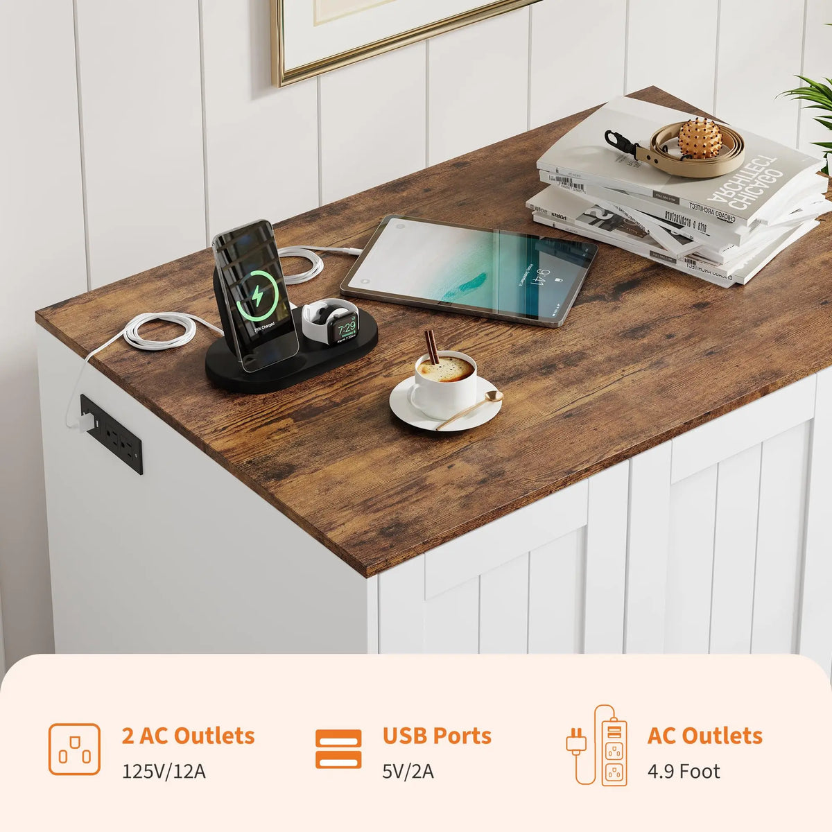 HiMISS Wooden Litter Robot Enclosure With Power Outlet