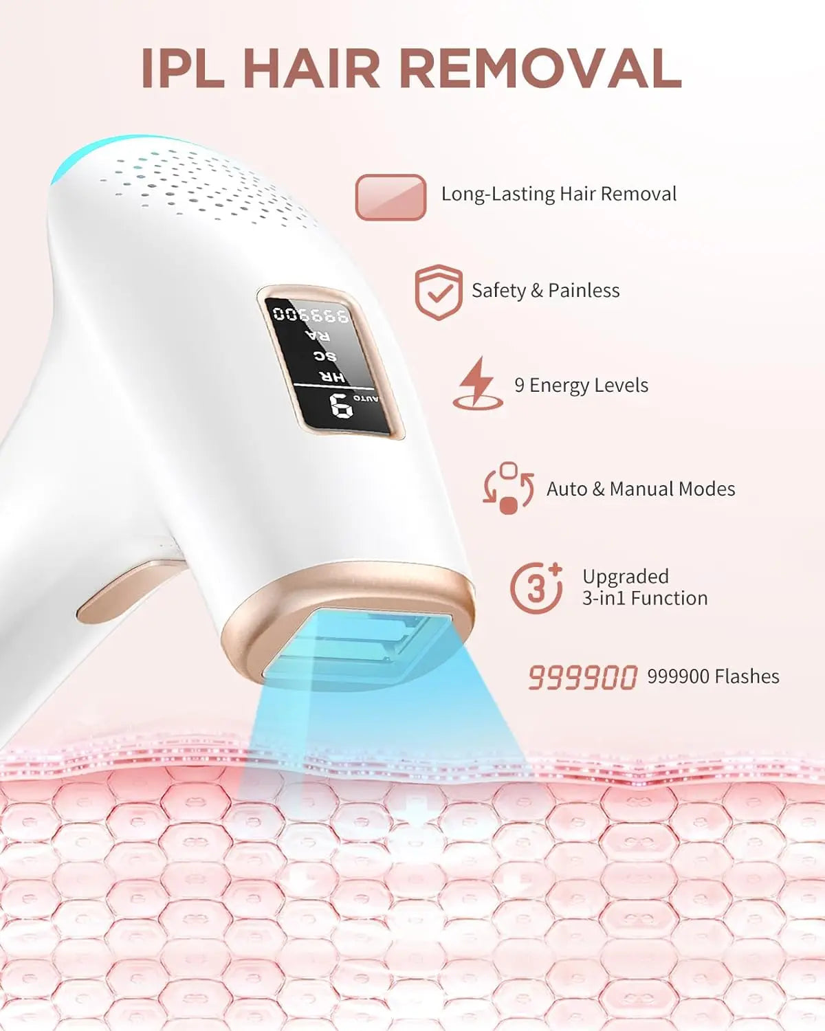 JOOYEE IPL Hair Removal Epilator Device for Face and Body