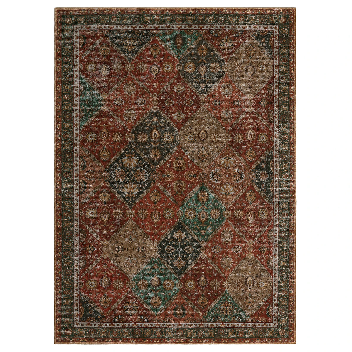 Stain Resistant Moroccan Trellis Low Pile Machine Washable Rug