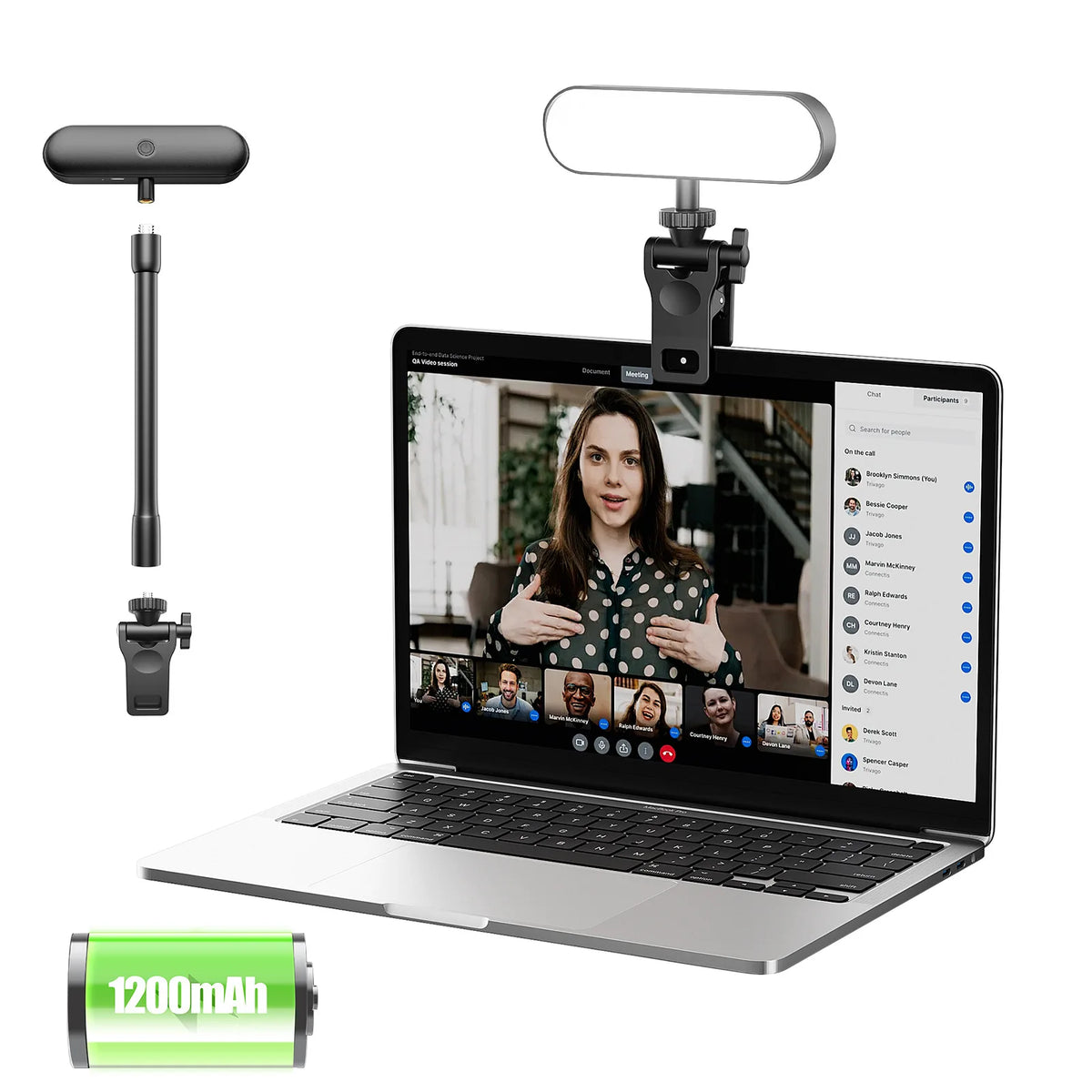 Rechargeable LED Video Conference Light For Streaming And Calls