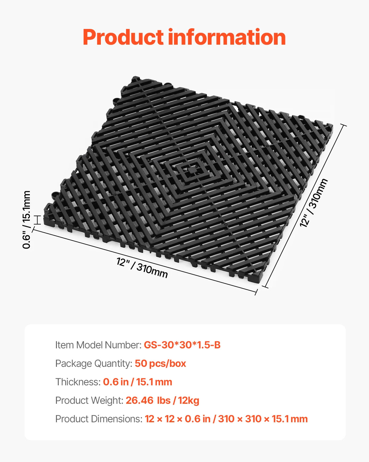 Professional Interlocking Non Slip Drainage Floor Mat