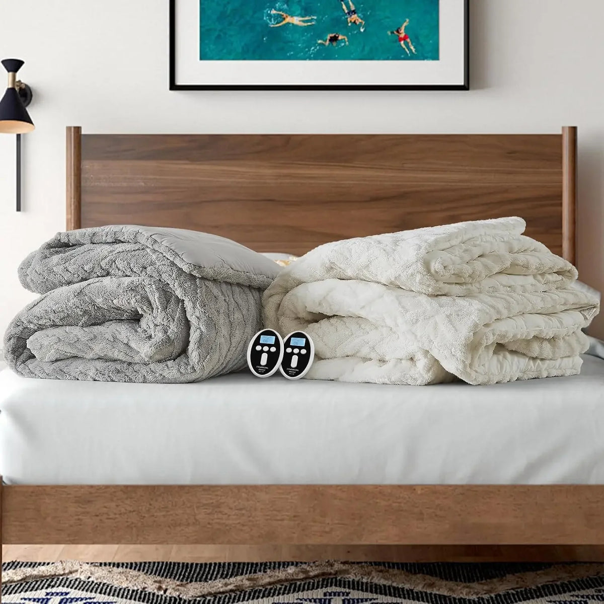 Electric Heated Comforter With Dual Zone Control And Heat Settings