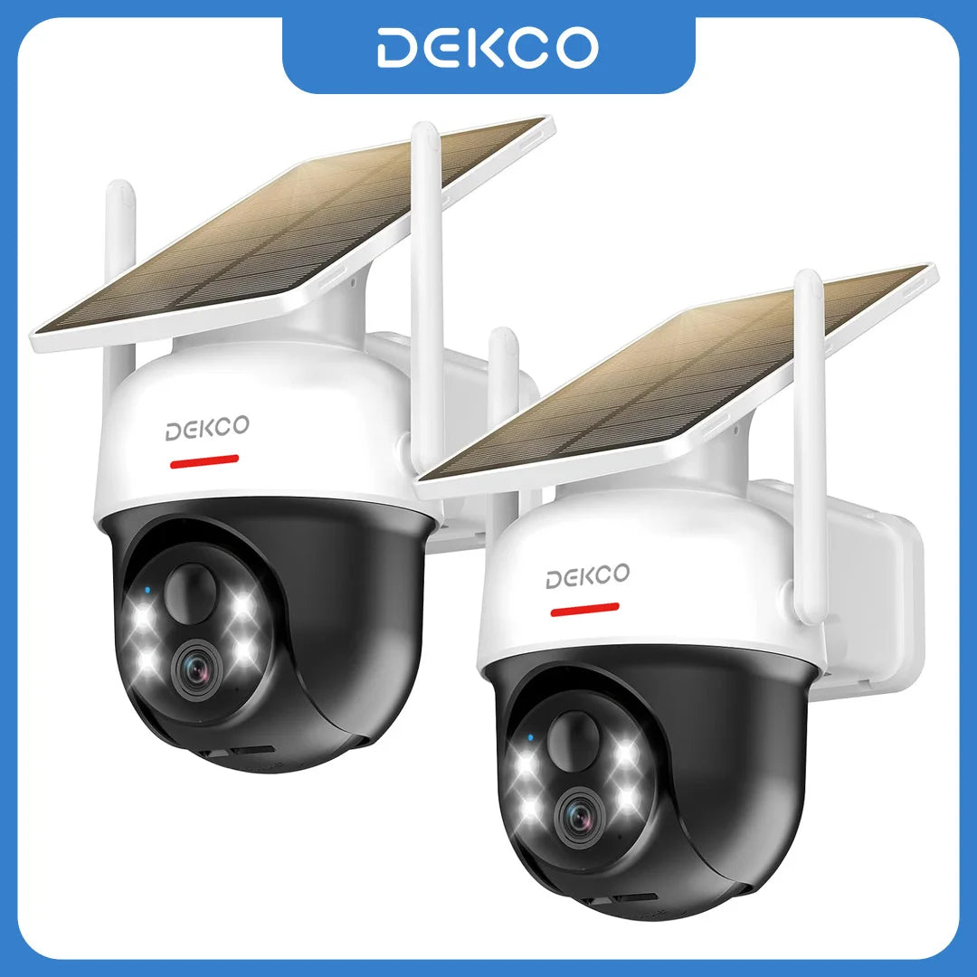 Dekco 3MP Solar WiFi PtZ Security Camera With Night Vision