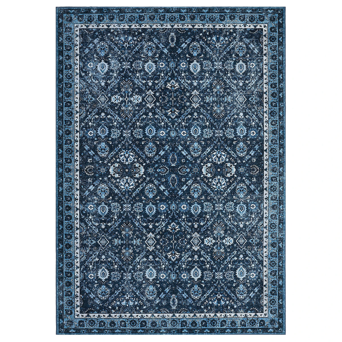 Stain Resistant Moroccan Trellis Low Pile Machine Washable Rug