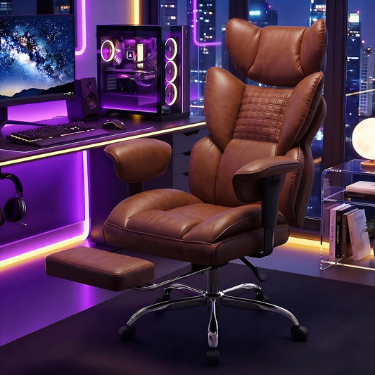 JHK Ergonomic Office Chair Adjustable Armrests PU Leather Footrest