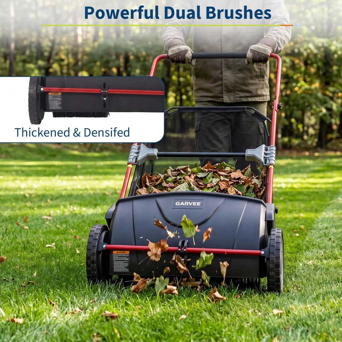 HiMiss Push Lawn Sweeper For Yard Leaf And Grass Collection