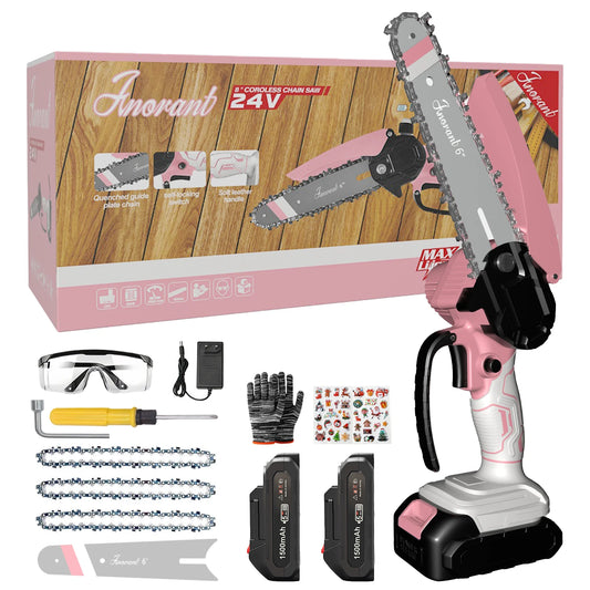 Portable Mini Cordless Chainsaw With Two Batteries For Tree