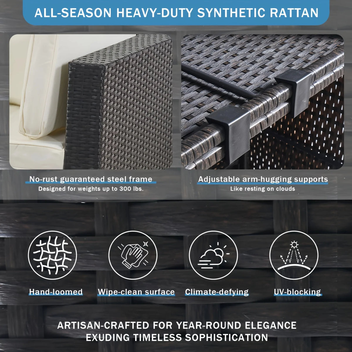 Avenvista Modular Wicker Patio Conversation Set With Cushions And Tables
