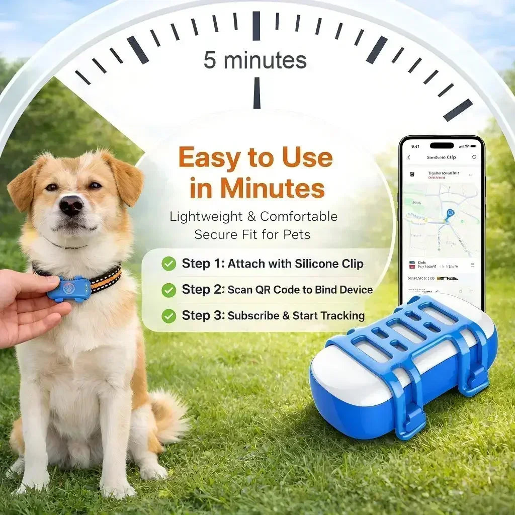 WANWAYTECH 4G GPS Pet Tracker With Live Location Monitoring