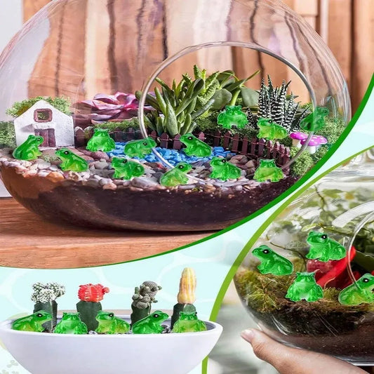 10Pcs Resin Frog Figurines Set for Aquarium Decoration and Garden