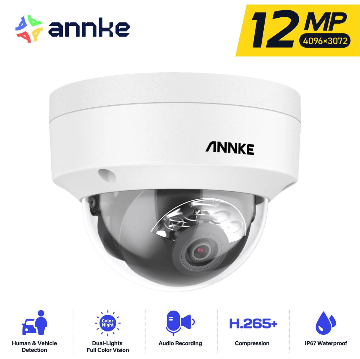 ANNKE 3K Outdoor PoE Security Camera Dual Light Night Vision