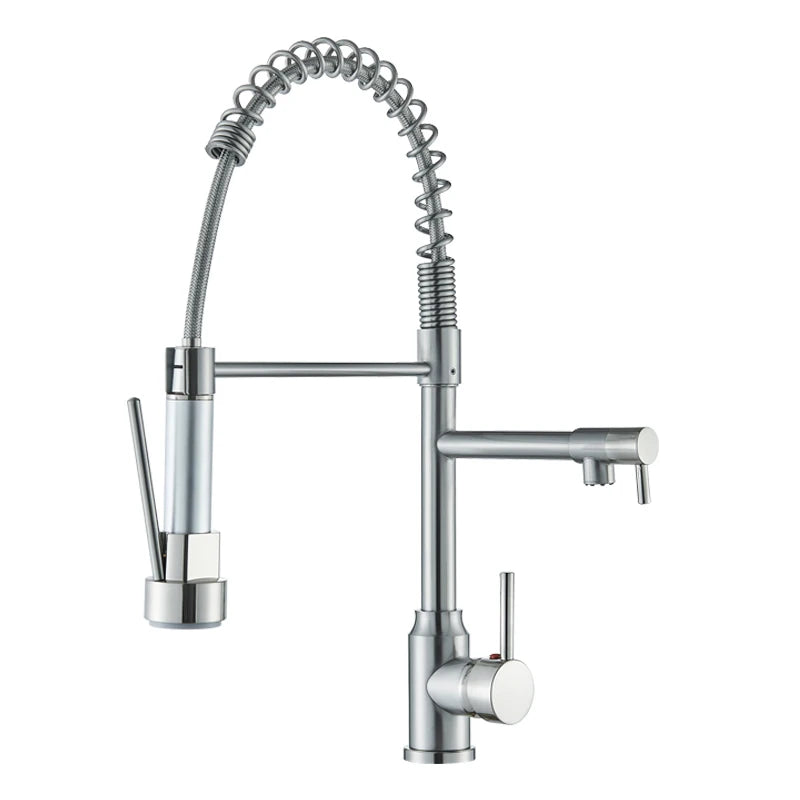 Rozin 360 Swivel Pull Down Kitchen Faucet With Dual Spout