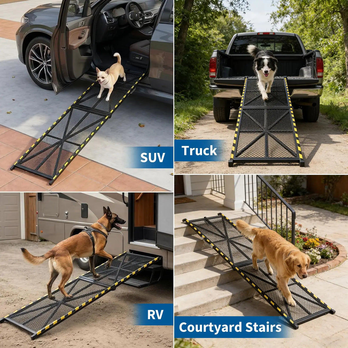 HiMISS Folding Heavy Duty Dog Ramp for Cars and SUVs
