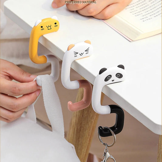Folding Cartoon Animal Bag Hook For Table Edge Purse Hanger