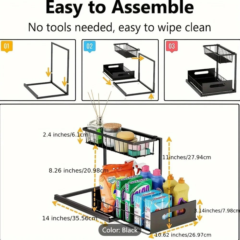 Stainless Steel Sliding Pull Out Cabinet Sorting Rack