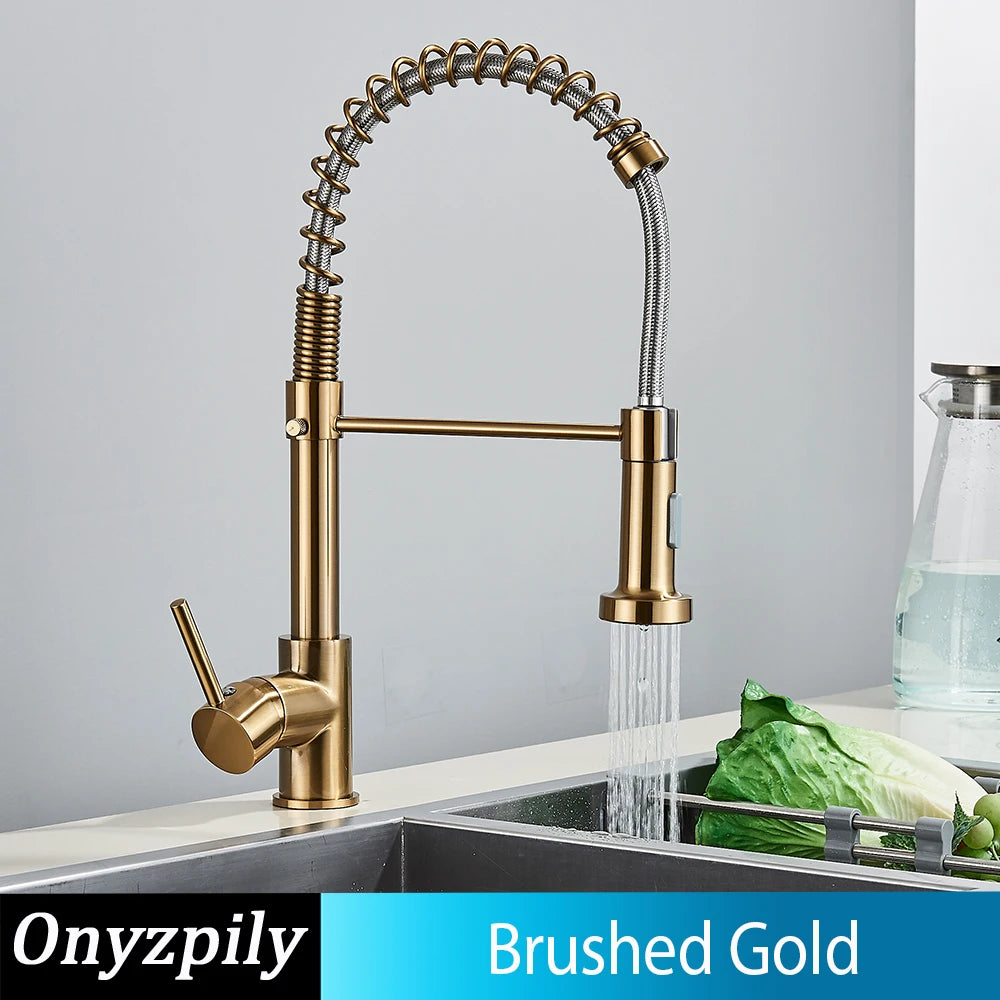 Onyzpily Pull Down Kitchen Sink Faucet Single Handle Mixer